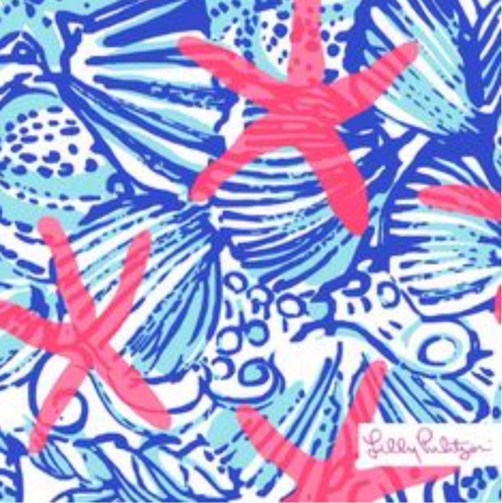 Lilly Pulitzer Women's Tabbie Stretch Tank She She Shells Blue Pink Size Medium - Picture 3 of 6